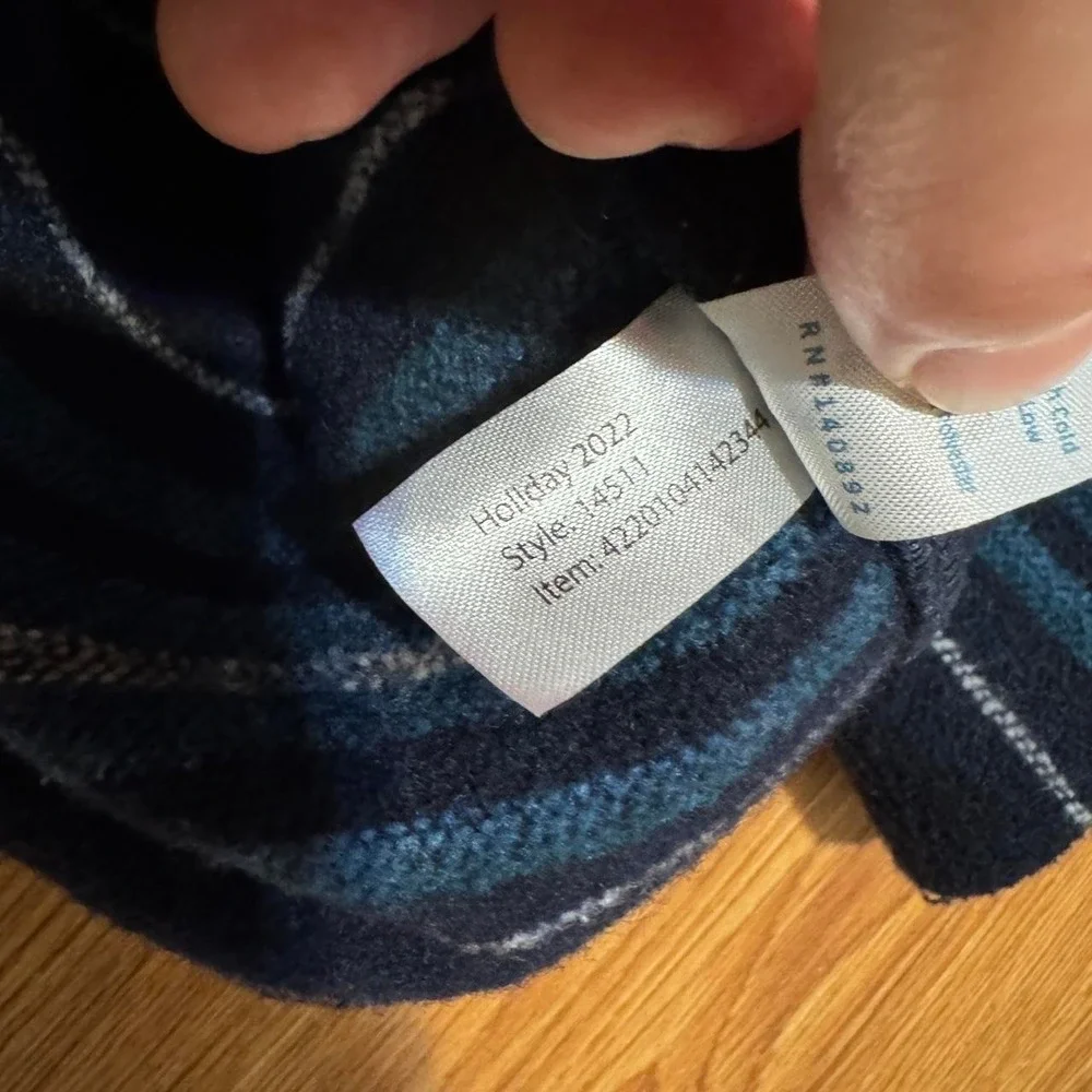 Marine Layer Men's Striped Shacket Blue Button Heavy Cotton Size Large